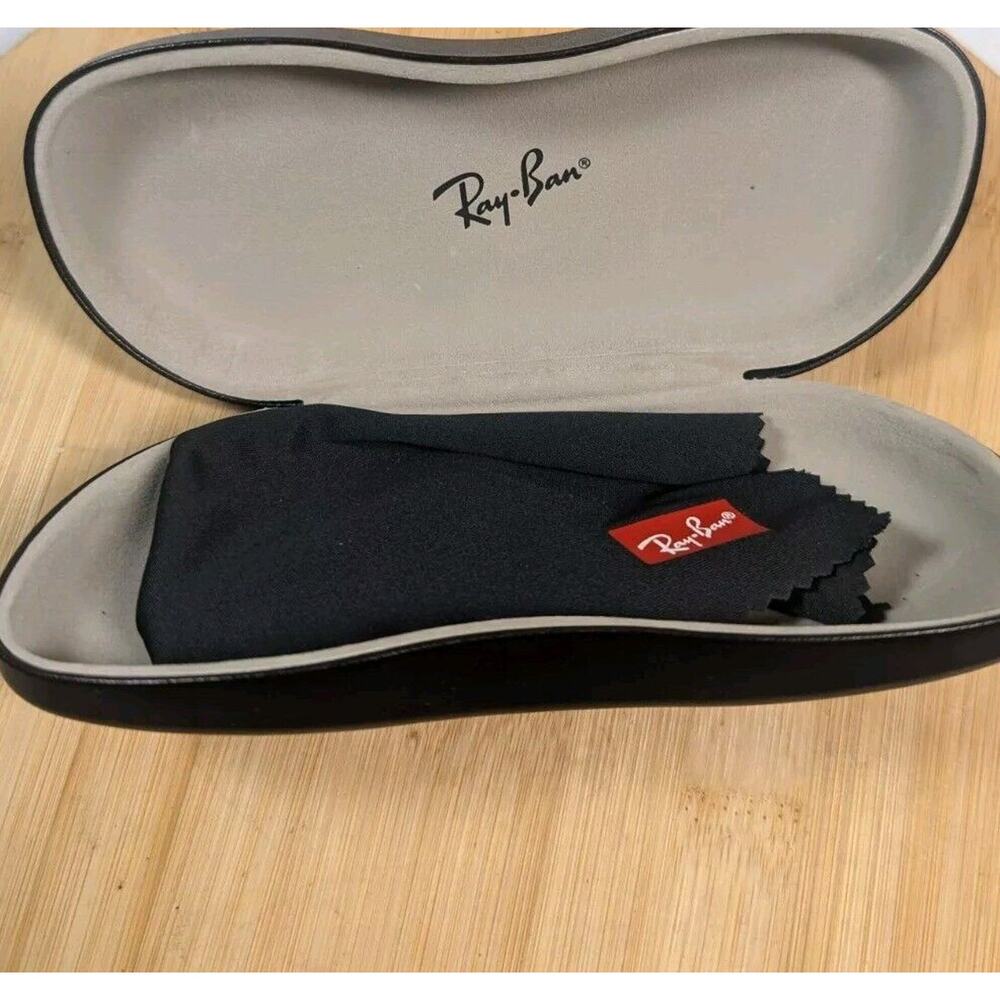 Ray-Ban Black Clamshell Sunglasses Authentic Hard Case & Cloth Only